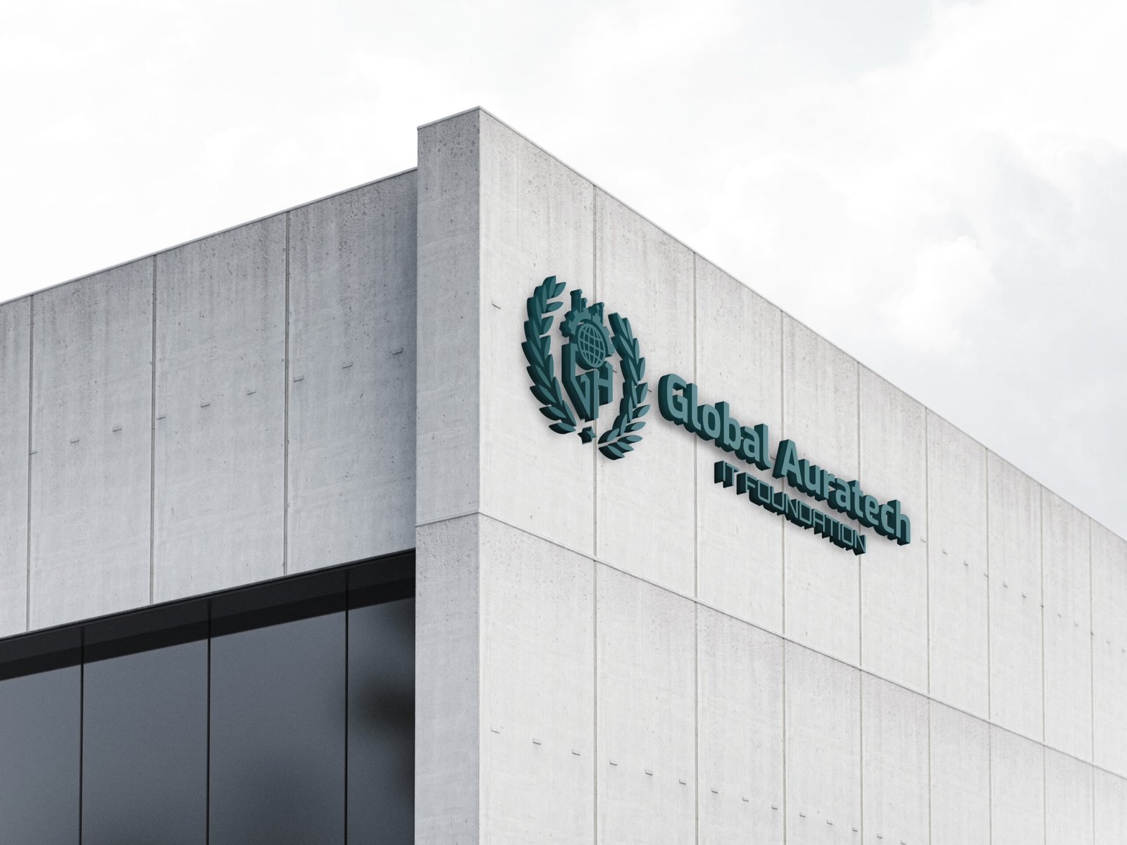 Global-auratech Bulding 3d logo